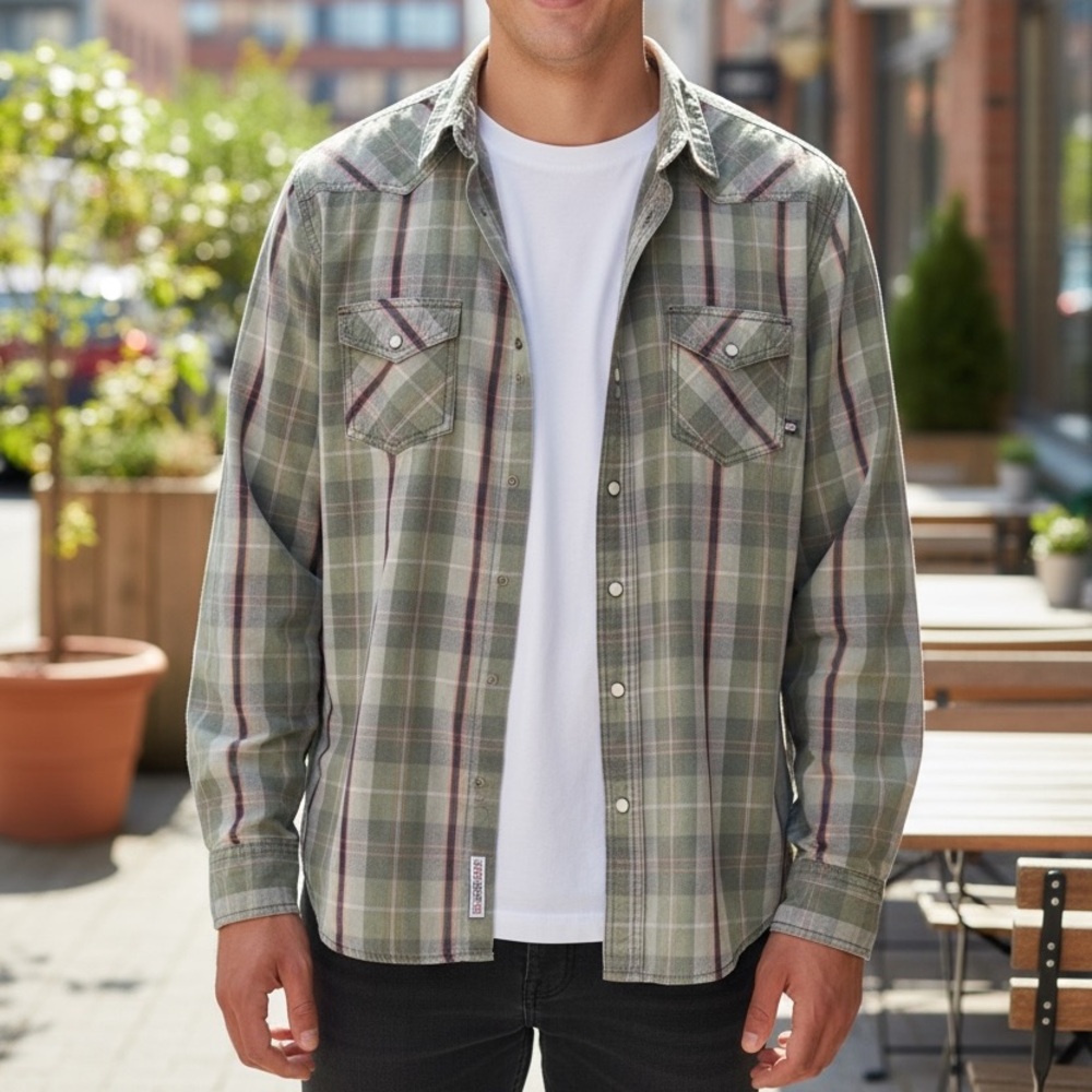 Dickies Green Plaid Men's Shirt Size XL